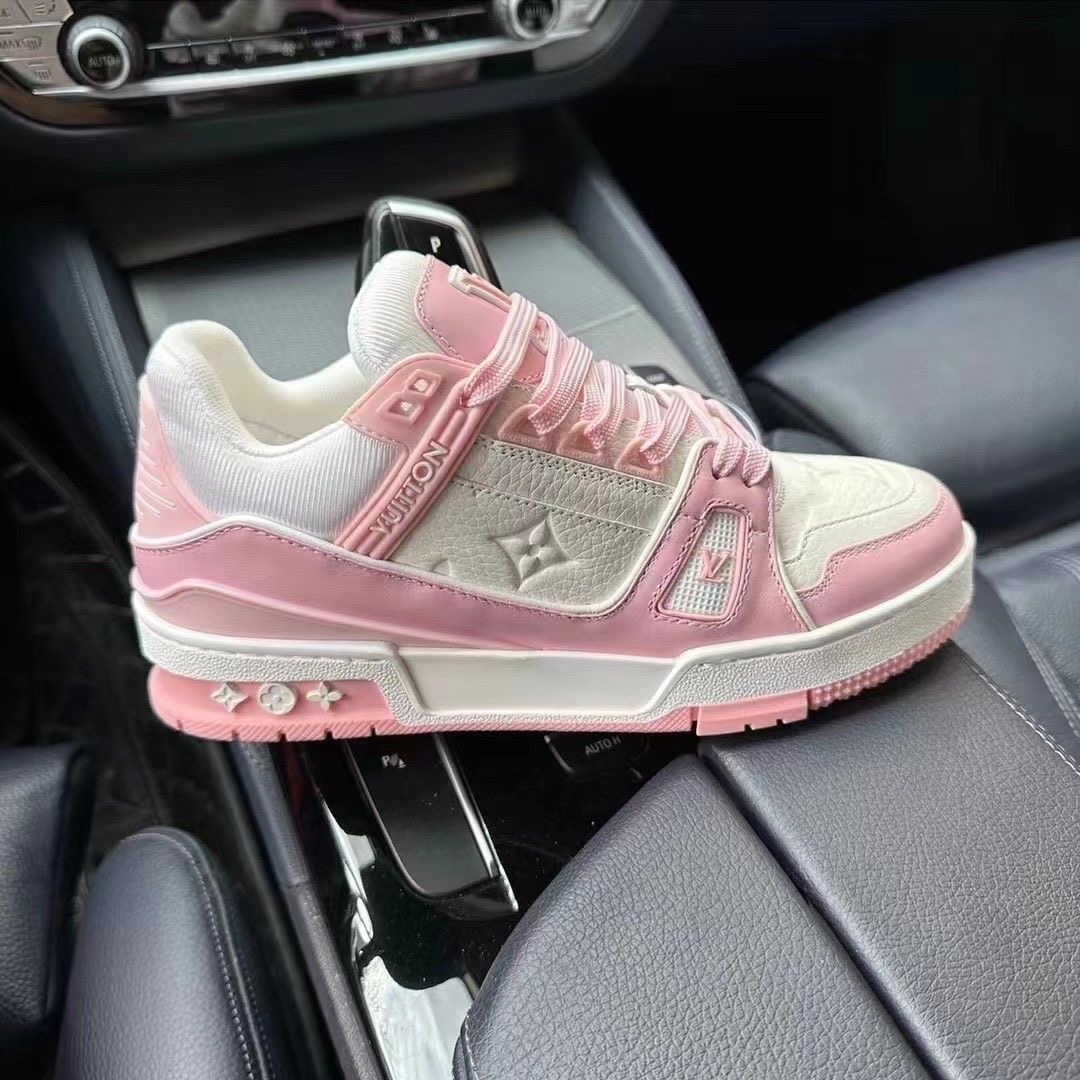 Pink Lv Luxury Sneakers