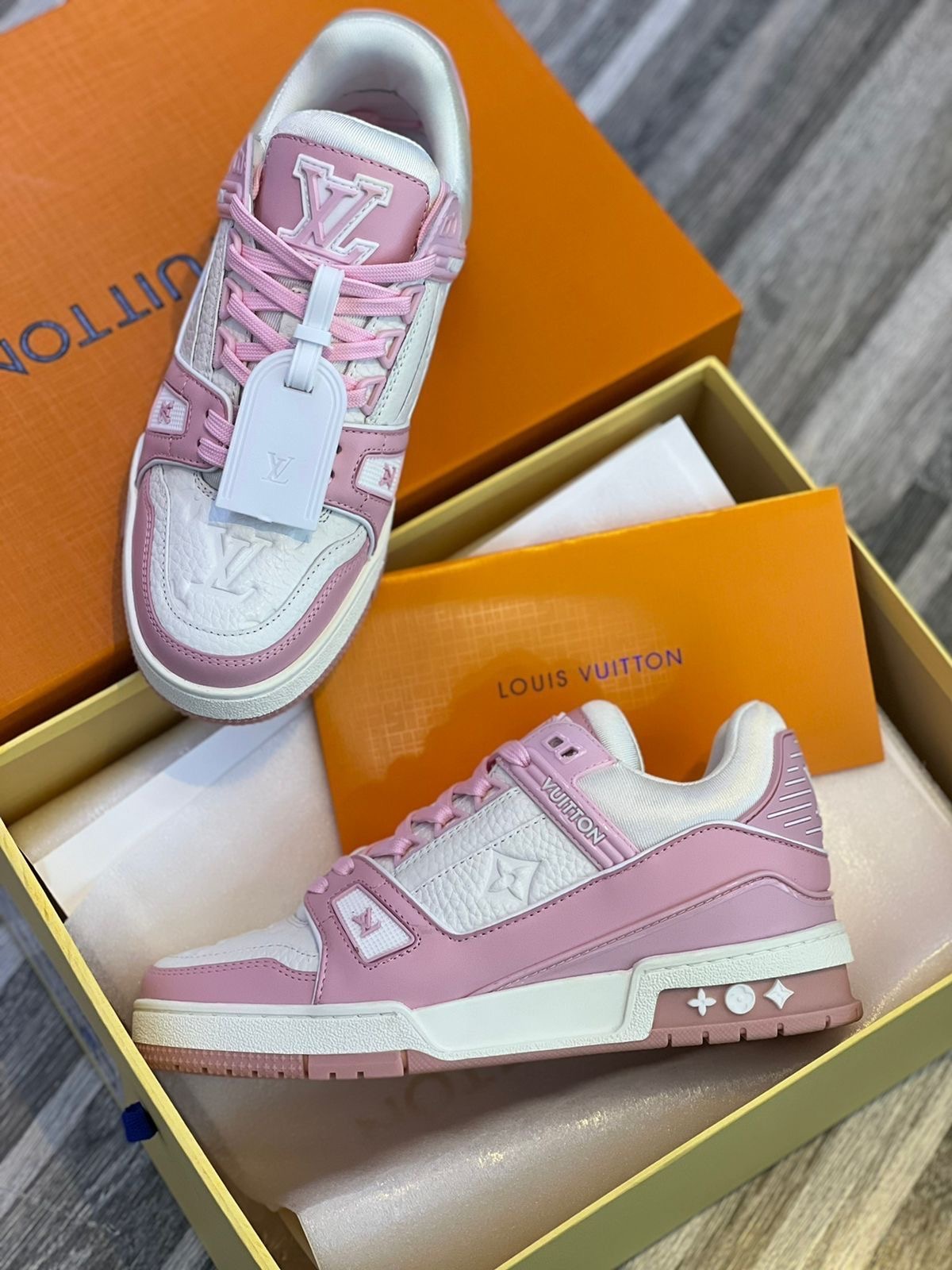 Pink Lv Luxury Sneakers