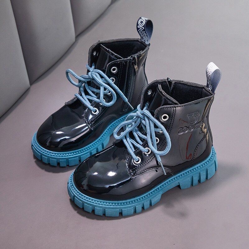 Children leather blue sole .