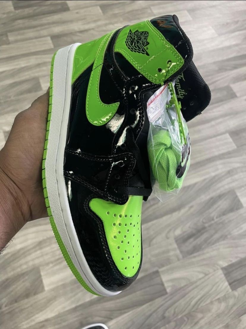 Premuim Quality Green and Black Hightop Jordan