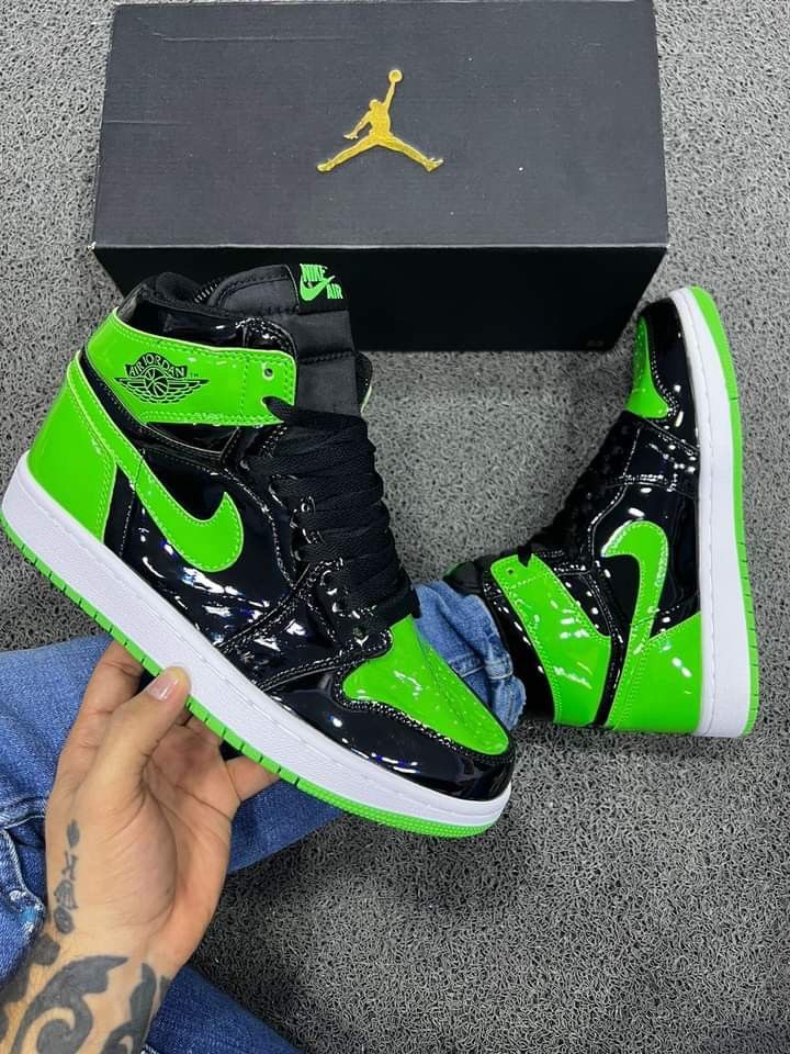 Premuim Quality Green and Black Hightop Jordan