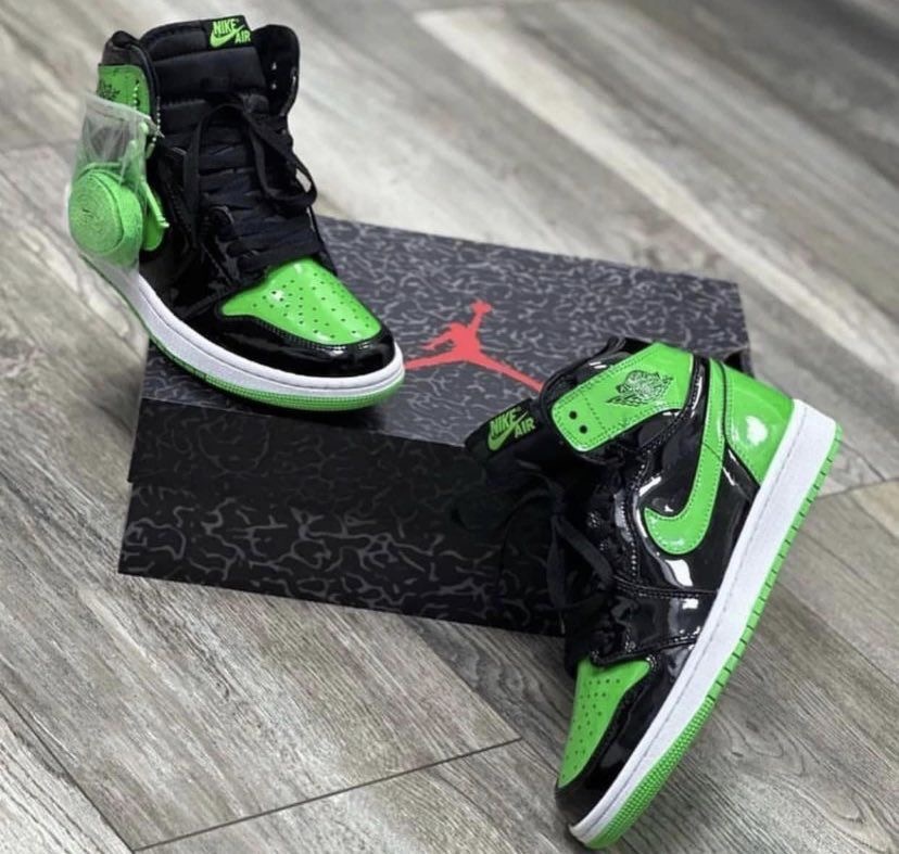 Premuim Quality Green and Black Hightop Jordan