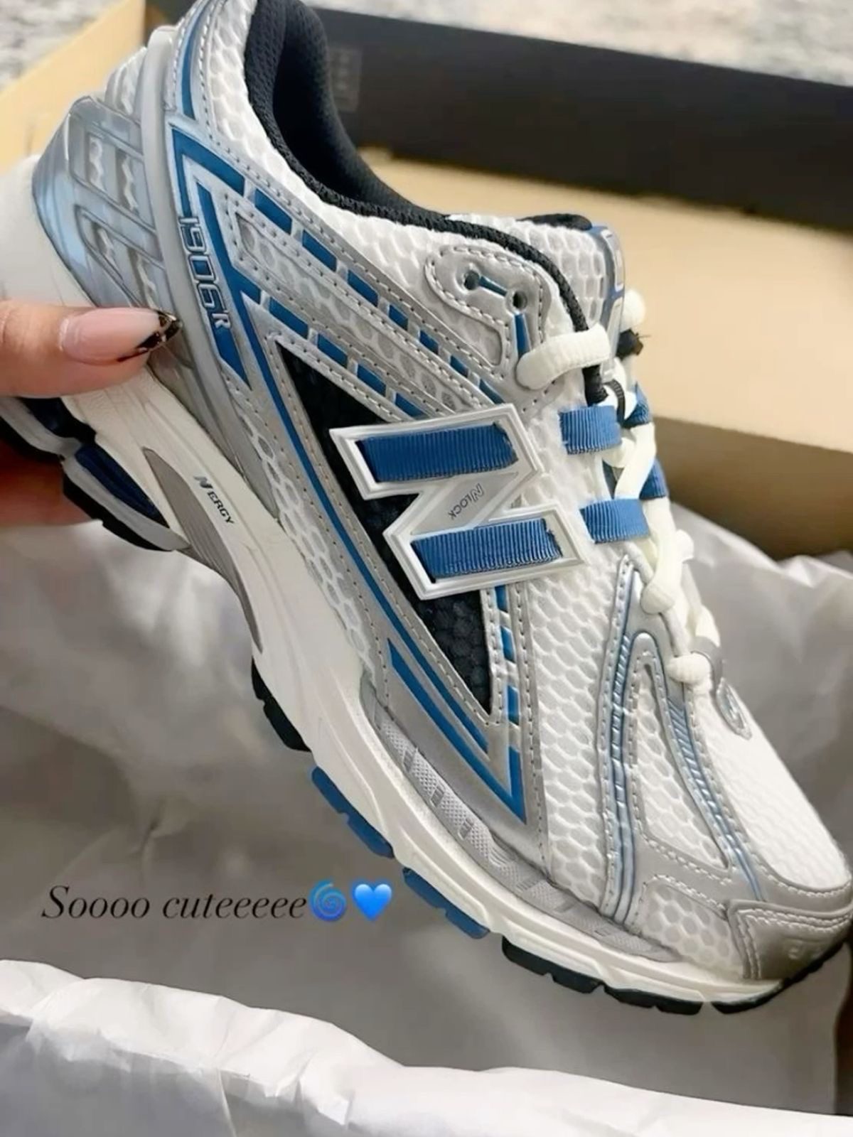 NB 1906 WHITE AND BLUE ( Premium Quality)