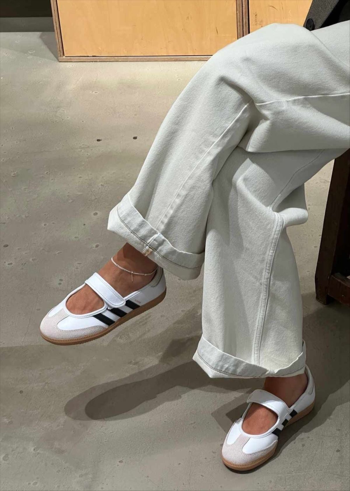 White Adidas Samba Jane Ballerina