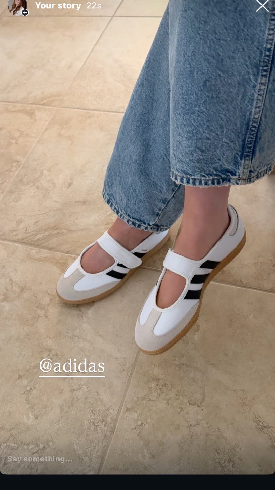 White Adidas Samba Jane Ballerina